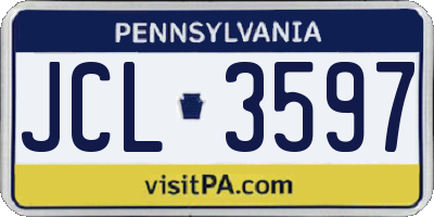 PA license plate JCL3597