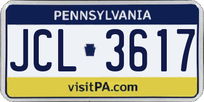 PA license plate JCL3617