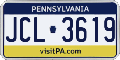 PA license plate JCL3619