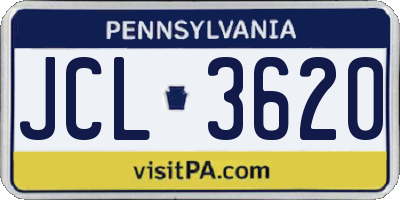 PA license plate JCL3620