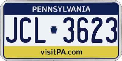 PA license plate JCL3623