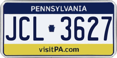 PA license plate JCL3627