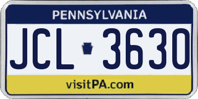 PA license plate JCL3630