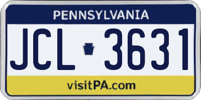PA license plate JCL3631