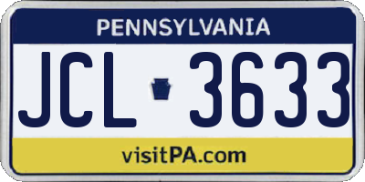 PA license plate JCL3633