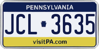 PA license plate JCL3635