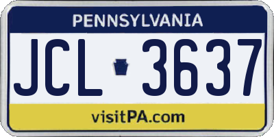 PA license plate JCL3637