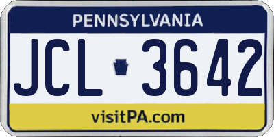 PA license plate JCL3642