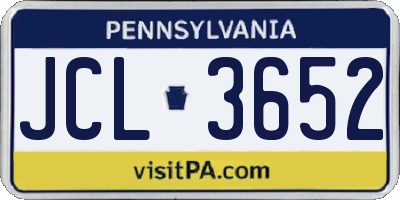 PA license plate JCL3652