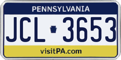 PA license plate JCL3653