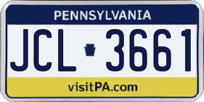 PA license plate JCL3661