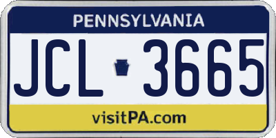 PA license plate JCL3665