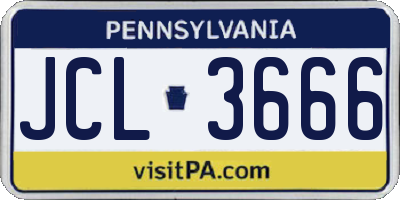 PA license plate JCL3666