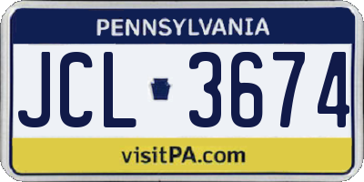 PA license plate JCL3674