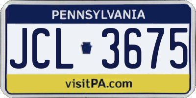 PA license plate JCL3675