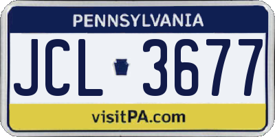 PA license plate JCL3677