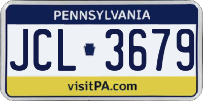 PA license plate JCL3679