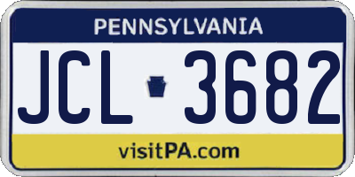 PA license plate JCL3682