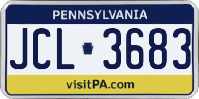 PA license plate JCL3683