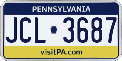 PA license plate JCL3687