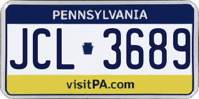 PA license plate JCL3689