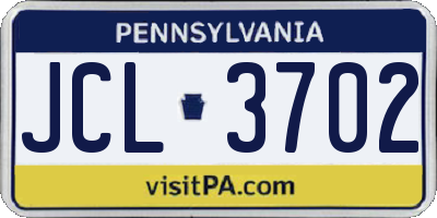 PA license plate JCL3702