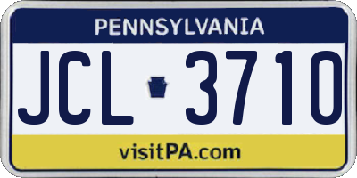 PA license plate JCL3710