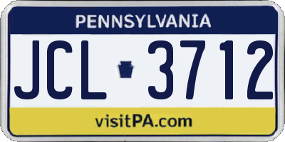 PA license plate JCL3712