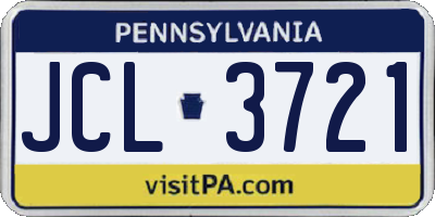 PA license plate JCL3721
