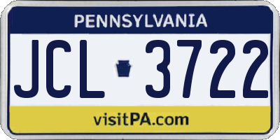 PA license plate JCL3722