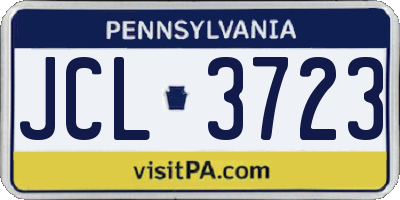 PA license plate JCL3723