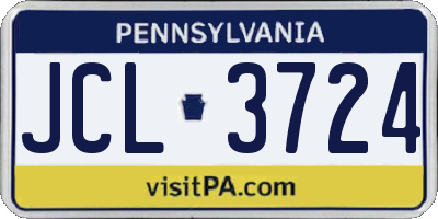PA license plate JCL3724