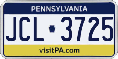 PA license plate JCL3725