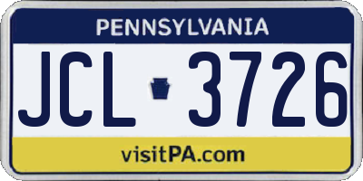 PA license plate JCL3726