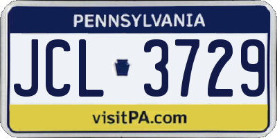 PA license plate JCL3729