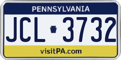 PA license plate JCL3732