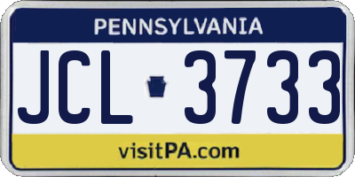 PA license plate JCL3733