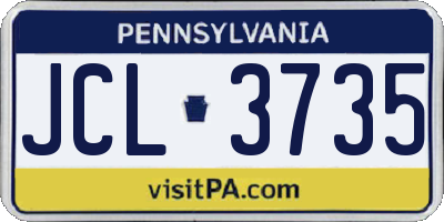 PA license plate JCL3735