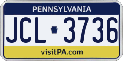 PA license plate JCL3736