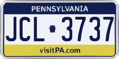 PA license plate JCL3737