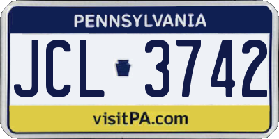 PA license plate JCL3742