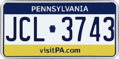 PA license plate JCL3743