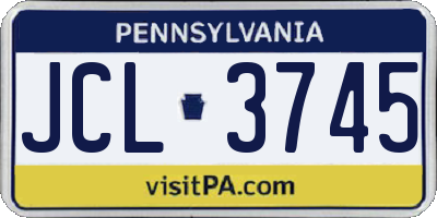 PA license plate JCL3745