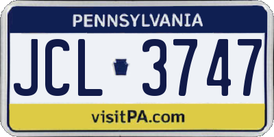 PA license plate JCL3747