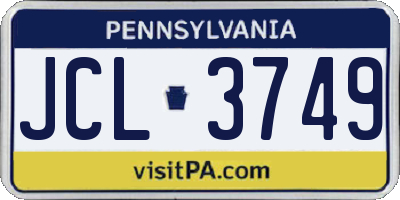PA license plate JCL3749
