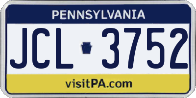 PA license plate JCL3752