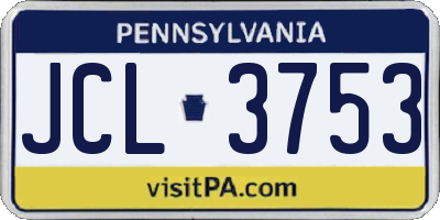 PA license plate JCL3753