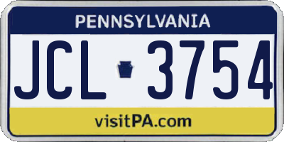 PA license plate JCL3754