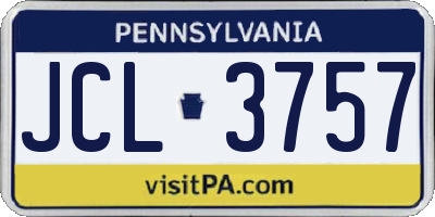 PA license plate JCL3757