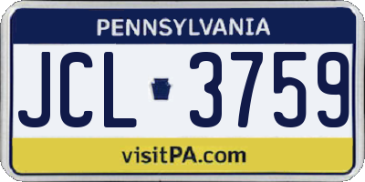 PA license plate JCL3759
